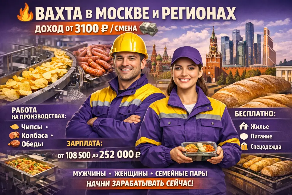 Супер Вахта / Питание+жильё / зп до 216 000